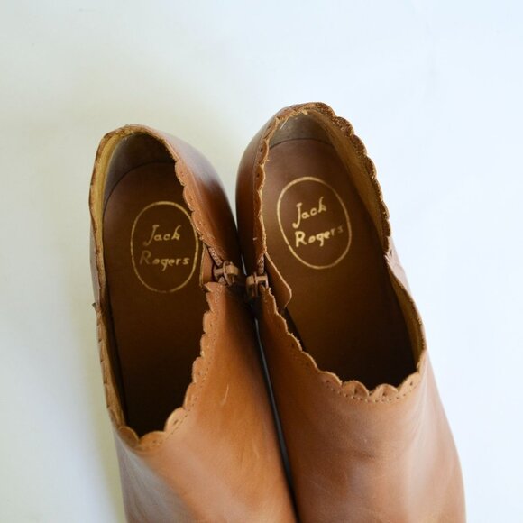 Jack Rogers Marianne Leather Cognac Brown Booties Size 10 M - Picture 10 of 11